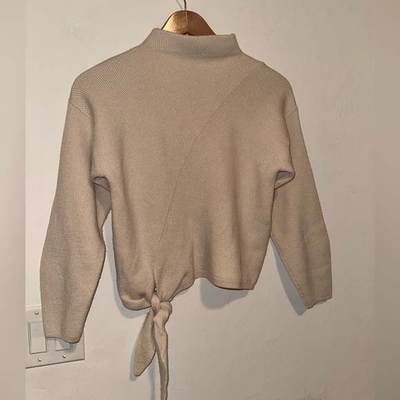 Rebecca Taylor Side Tie Sweater in Cream Sz M - Picture 4 of 8